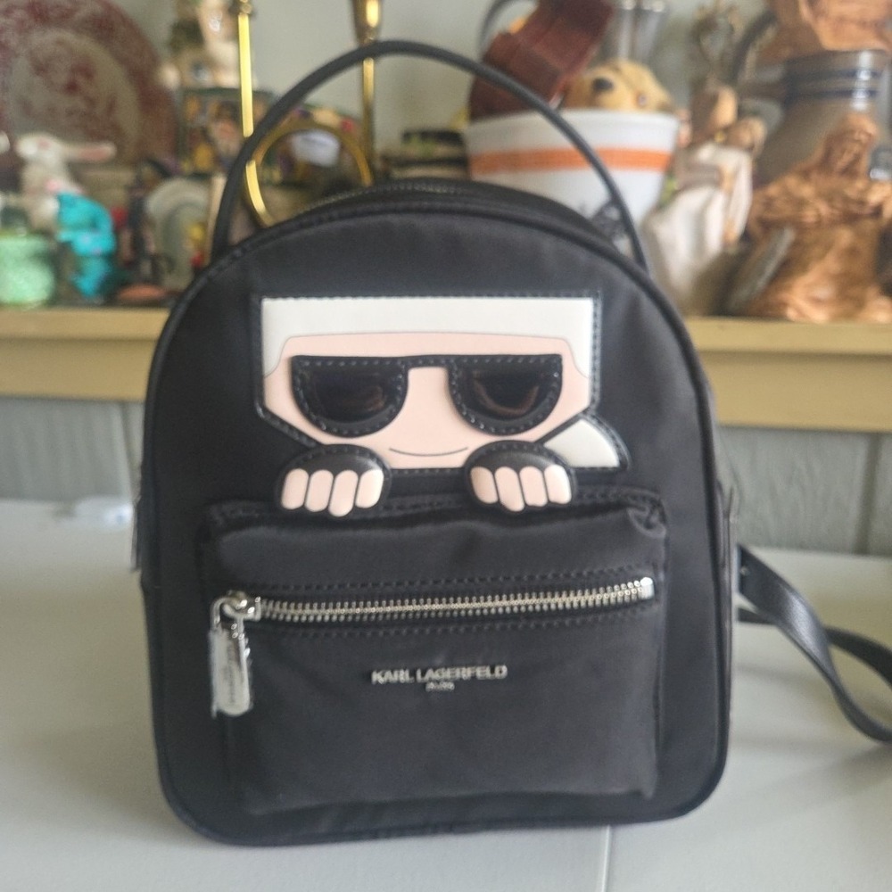 Karl Lagerfeld Amour Backpack Black Nylon Brand New With Tags